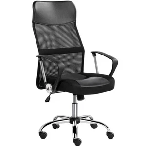 High Back Office Chair Computer Chair with Arms Mesh Chair for Study Work Black - Picture 1 of 12