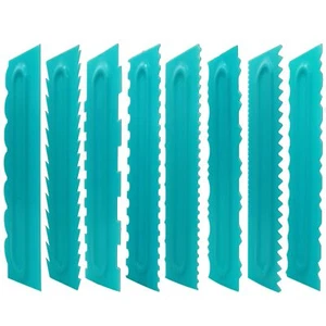 Cake Scraper set of 8 Pack Cake Edge Tools Decorating Icing Smoother CombPlas... - Picture 1 of 9