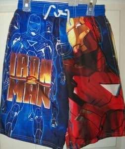 Iron Man 2 Ironman Blue Red Swim Suit Trunks Shorts Boys Size 14 / 16 NWT - Picture 1 of 2