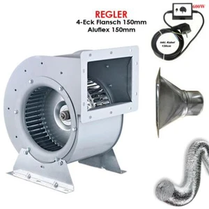 Radialventilator REGLER + FLANSCH + FLEXROHR Luftabsaugung Zentrifugal Gebläse - Bild 1 von 8