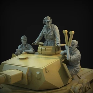 1/35 Kit de modelo de resina Tripulación del tanque alemán 3 Figuras sin pintar sin montar - Imagen 1 de 4