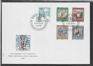 pa341 SUIZA/Pro Patria 1967 Pintura de techo MiNr 853-57 FDC - Imagen 1 de 1