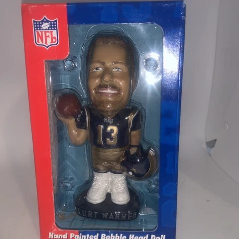 Kurt Warner #13 - Hand Painted BobbleHead Doll w/ COA NFL St. Louis Rams MIB NIB Cover