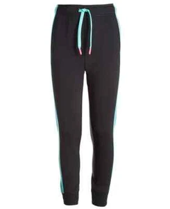 ID Ideology Colorblocked Sweatpants Big Girls L (14) Deep Black/Teal Pull On - Picture 1 of 18