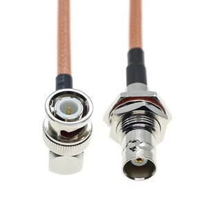 BNC Male Angle to BNC Female jack Bulkhead Coaxial RF connector RG400 Cable lot - Picture 1 of 4