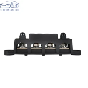 4 Post Busbar Black Bus Bar Power Distribution Block 12V 250A With Cover 5/16" - Picture 1 of 10