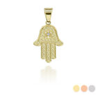Gold Diamond Hamsa Pendant Necklace (Available In Yellow/Rose/White)