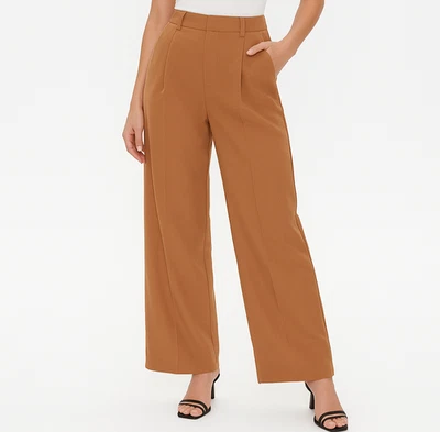 Pantalones Forever 21 Mujer Talla M Tostado Pierna Ancha Poliéster Nuevos con Etiquetas Foto 1 de 4