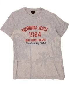 MARLBORO CLASSICS Mens Graphic T-Shirt Top Medium Grey Flecked Hawaiian CB79 - Picture 1 of 4