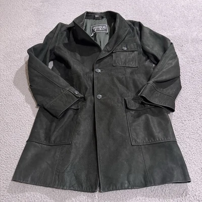 Versus Gianni Versace Blazer Mens 36/50 Green Button Up Military Suede Coat - Image 1 of 4