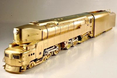 KEY HO Brass PENNSYLVANIA PRR T-1 Original 4-4-4-4 U/P #6110 & Tender OB EXC! - Image 1 of 4