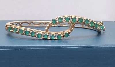 Brazalete Brazalete Oro 14k y 20 Esmeraldas Oro Amarillo Vintage 13,4 Gramos Foto 1 de 4