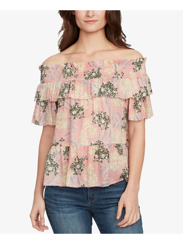 William Rast Womens Arabella Pink Floral Print Daytime Blouse Top XS BHFO 3849