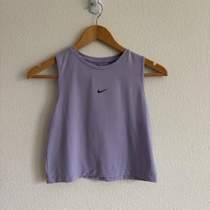 Nike Pro Girls’ Size L - Crop Tank Top Dri-Fit Purple Active Workout Shirt - Picture 1 of 4