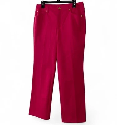 Calça Escada feminina rosa quente perna reta tamanho 42 - Imagem 1 de 4