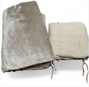 Brookstone NAP Plush Weighted Blanket 54x72” Tan Neutral N•A•P  2 Piece Zip - Picture 1 of 19