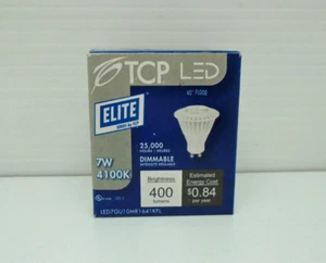 LED TCP Lighting LED7GU10MR1641KFL MR16 Dimmable 7W 4100k #671A - Picture 1 of 2