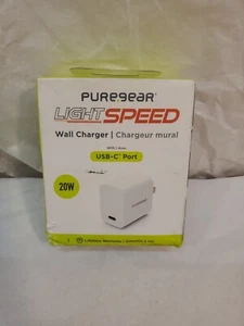 PureGear LightSpeed (20-Watt) USB-C Wall Charger Travel Adapter - White - Picture 1 of 2