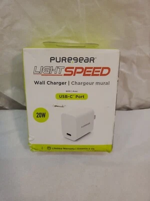 PureGear LightSpeed (20-Watt) USB-C Wall Charger Travel Adapter - White - Image 1 of 2