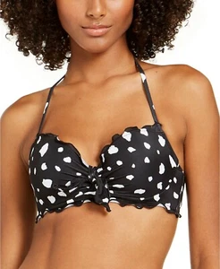 Top de natación de bikini con aros con volantes Sundazed Ava para mujer talla 34C negro blanco manchado - Imagen 1 de 3