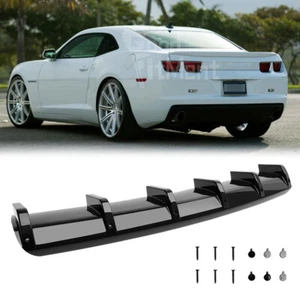 Rear Bumper Diffuser Shark Fins Wing Spoiler Splitter For Chevy Camaro SS LT LS - Picture 1 of 17