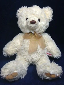 Aurora Teddy Bear Plush Cream Handmade Indonesia Stuffed Animal 12" Bean Bottom - Picture 1 of 9
