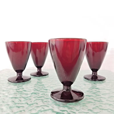 Anchor Hocking ROYAL RUBY Red Shot Glasses, Set of 4, 3oz Juice Glasses - Image 1 of 4