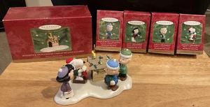 2000 Hallmark Woodstock on Doghouse & Gang Complete Set of 5 Ornaments - Picture 1 of 4