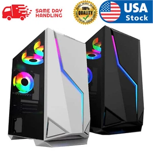 USA ATX M-ATX ITX Mid-Tower Gaming PC Computer Case w/ Tempered Glass - Picture 1 of 21