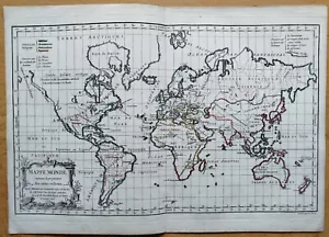 Weltkarte Mappe Monde - Originalkarte Vaugondy - 1780 - Bild 1 von 1