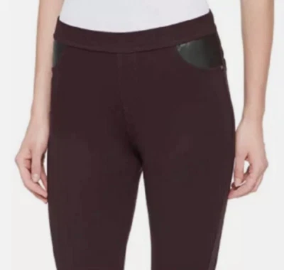 Pantalones Ponte DKNY Para Mujer Tiro Medio Pull On Silhouette (Borgoña PEQUEÑOS) NUEVOS SIN ETIQUETAS Foto 1 de 3