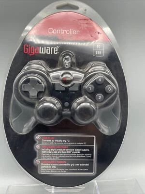 Gigaware Controller For PC 26-1519 Black Controller PC Gaming 6.5 Ft Cable ~ USB - Image 1 of 4