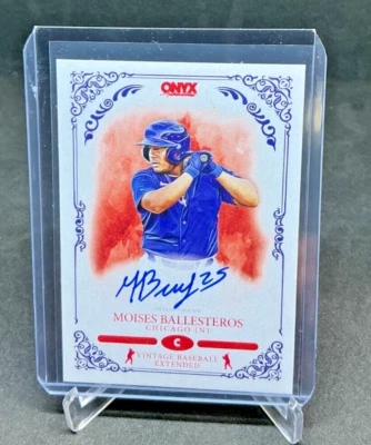 2022 Onyx Vintage Baseball MOISES BALLESTEROS RC Blue Ink AUTO #/400 - Image 1 of 2