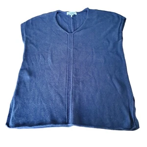 Tommy Bahama marineblau ärmelloser Pullover Kabelstrick Akzent V-Ausschnitt Medium - Bild 1 von 6