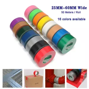 50 m Duck Duct Gaffa Gaffer nastro di tessuto impermeabile riparazione tappeto 16 colori opzionale - Foto 1 di 22