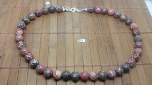 JASPE LEOPARD collier perles 10 mm - longueur 45 cm REGLABLE lithotherapie - Picture 1 of 1