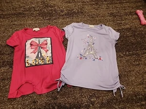 2 Girls Size 12 Shirts- Paris  - Picture 1 of 3