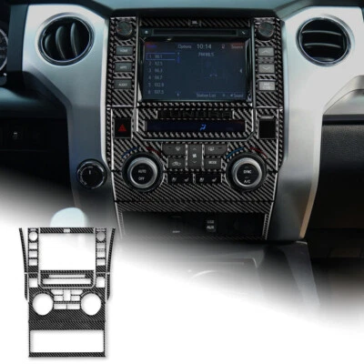 Cubierta de interruptor de control central negra de fibra de carbono para Toyota Tundra 14-2020 Foto 1 de 4