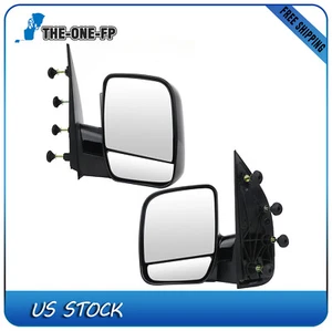 Left Right Side View Mirrors Manual For Ford E-150 E-250 E-350 E-450 E-550 02-08 - Picture 1 of 12