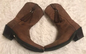 Botas de Vaquero Arriat para Mujer Talla 7 Mocha Desgastadas Cuero Arrosa Recortadas NUEVAS - Imagen 1 de 12