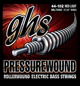 GHS ML7200 PressureWound Bassgitarrensaiten; mittlere Lichtmessgeräte 44-102 - Bild 1 von 1