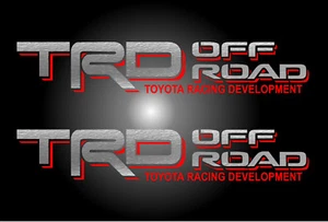 Calcomanías rojas plateadas TRD OFF ROAD pegatinas de vinilo para camiones con letras Toyota - Imagen 1 de 3