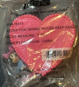 DecoPac DS Minnie Mouse Keepsake Box Cake Topper Decorating Pink Heart - Picture 1 of 6