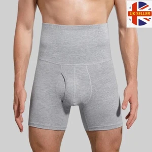 Men's Compression High Waist Boxer Shorts Girdle Pants Body Shaper Tummy Control - Picture 1 of 29