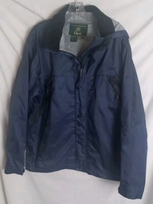 Chaqueta cortavientos Orvis para hombre talla mediana azul nailon con capucha cremallera completa  Foto 1 de 4