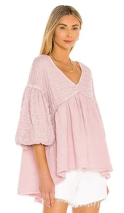 Top We The Free People Flower Power Fuegos Artificiales Diurnos Rosa Boho Gran Tamaño Talla XS - Imagen 1 de 8