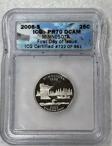 2005 S Minnesota CLAD Quarter 25C PR70DCAM ICG FDOI DCAM - Picture 1 of 3