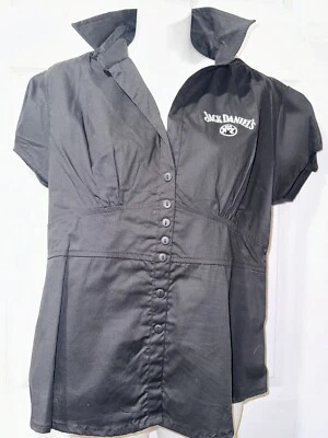 Vintage Jack Daniel’s Old No 7 Women’s Collared Button Down Fitted Shirt LARGE - image 1 of 4