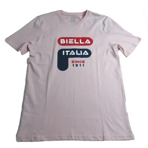 Fila Mens Medium M Biella Italia 1911 Tee Short Sleeve T-Shirt Caulk Pink - Picture 1 of 6