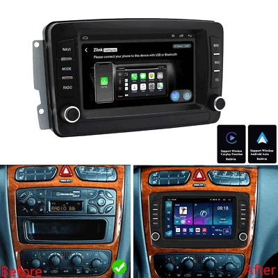 Radio estéreo 7" para Mercedes W168 W203 W209 W463 Carplay Android 14 navegación GPS WIFI Foto 1 de 4